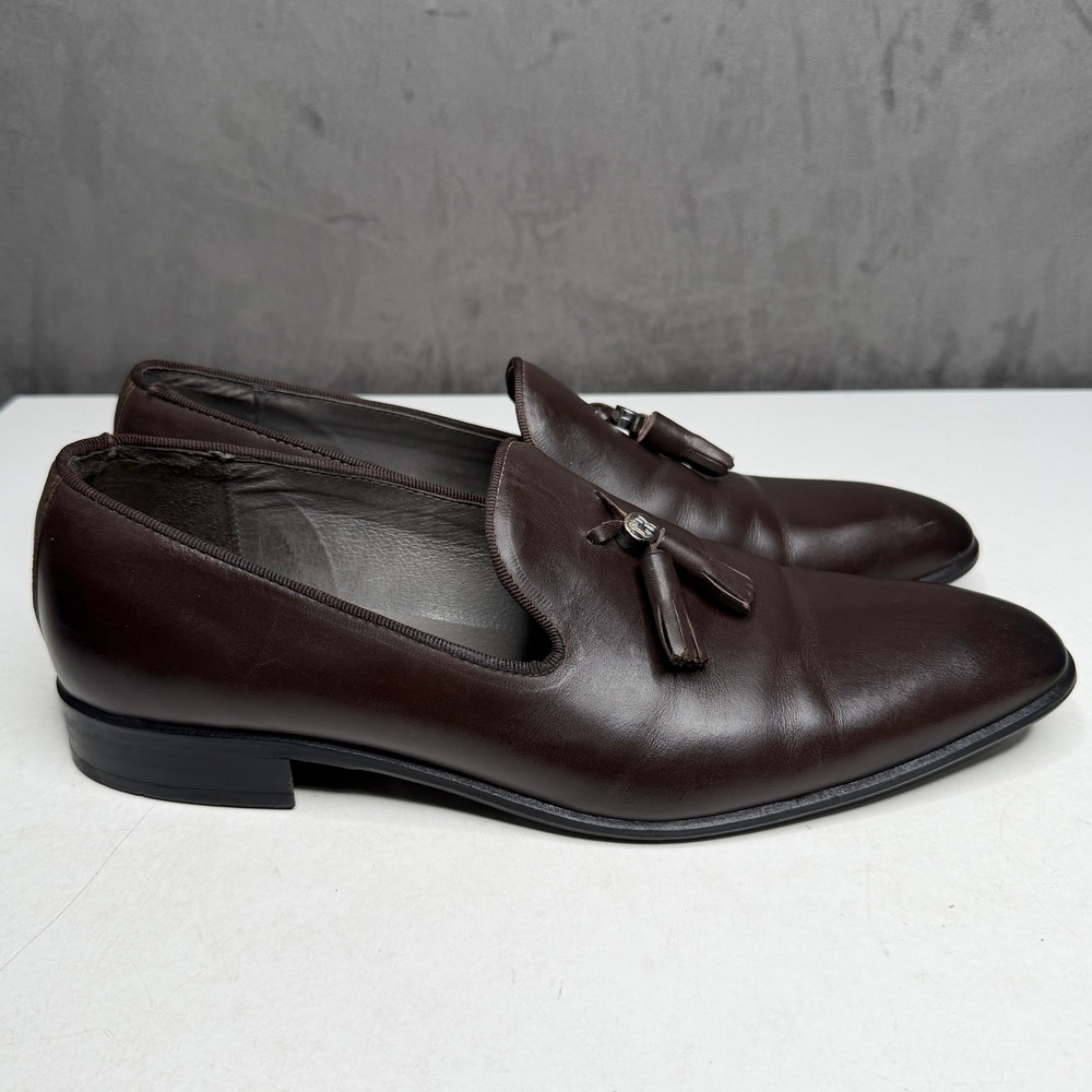 CR7 Cristiano Ronaldo Tassel Loafers Men 10 Dark Brown Leather Shoes Portugal